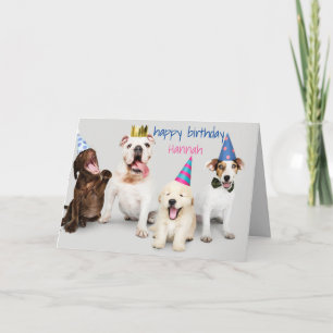 Tarjeta de cumpleaños personalizar - Perros sentad