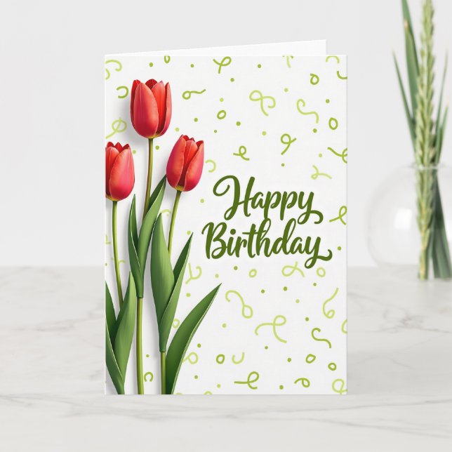 Tarjeta de cumpleaños Pétalo de terciopelo (Anverso)