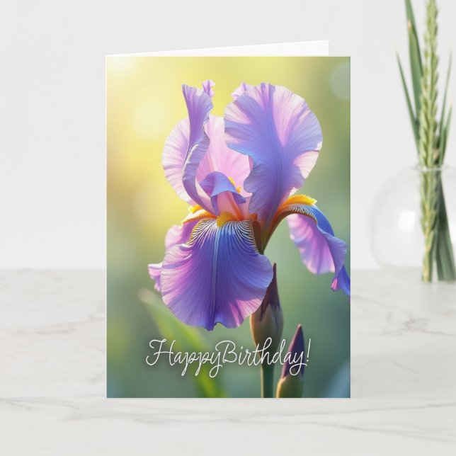 Tarjeta de cumpleaños Pétalo Luminoso (Anverso)