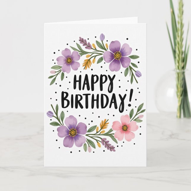 Tarjeta de cumpleaños Pétalo Sonrojado (Anverso)
