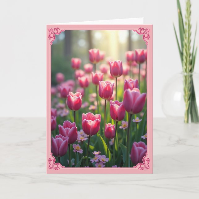 Tarjeta de cumpleaños Pétalos brillantes (Anverso)