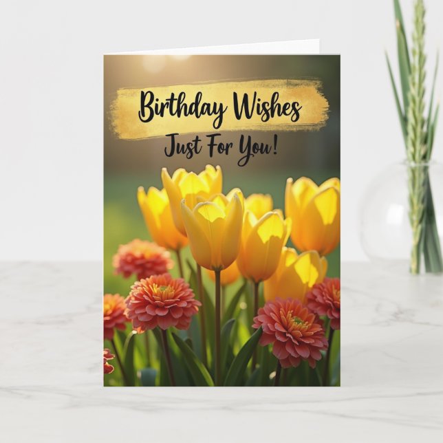 Tarjeta de cumpleaños Pétalos Cálidos (Anverso)