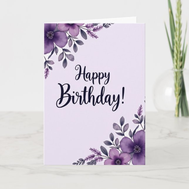 Tarjeta de cumpleaños Pétalos de Lila (Anverso)