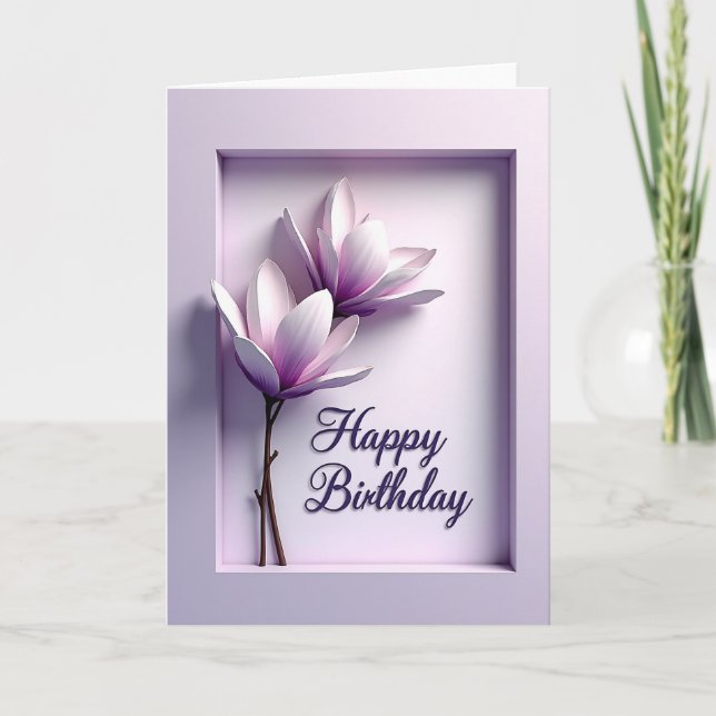 Tarjeta de cumpleaños Pétalos Esculturales (Anverso)