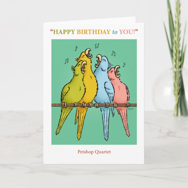 Tarjeta de cumpleaños Petshop Quartet (Anverso)