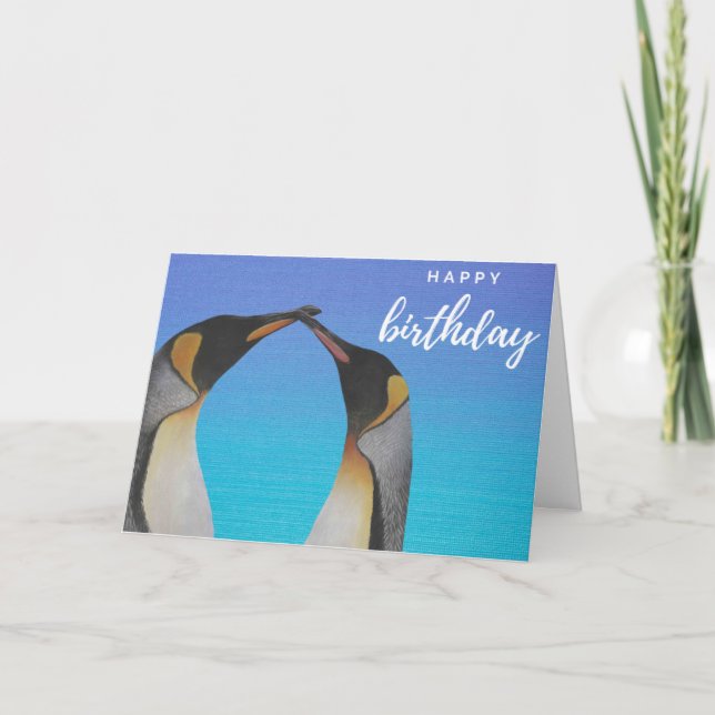 Tarjeta de cumpleaños pingüino (Anverso)