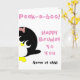 Tarjeta de cumpleaños pingüino para chica joven (Yellow Flower)