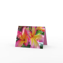 Tarjeta de cumpleaños Pink Plumeria Blooms