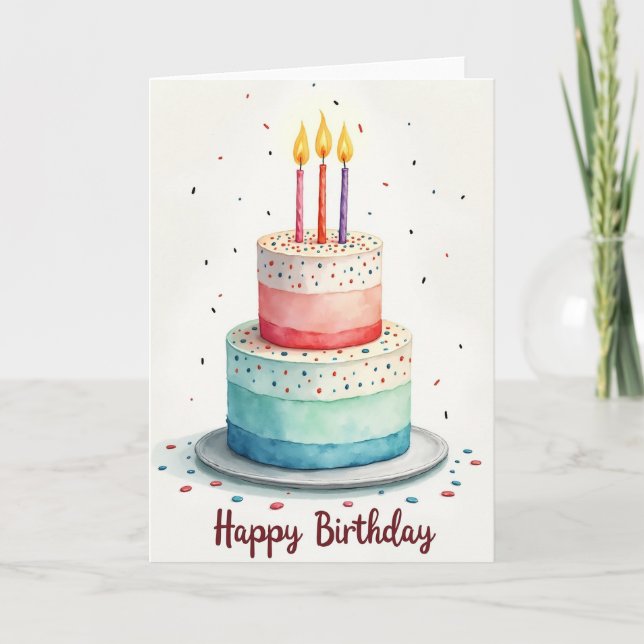 Tarjeta de cumpleaños pintada (Anverso)