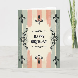 Tarjeta de cumpleaños pintada artesanal