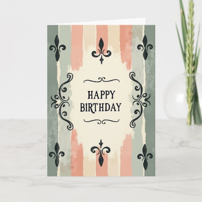 Tarjeta de cumpleaños pintada artesanal (Anverso)