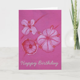 Tarjeta de cumpleaños pintada bonito de las flores