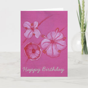 Tarjeta de cumpleaños pintada bonito de las flores