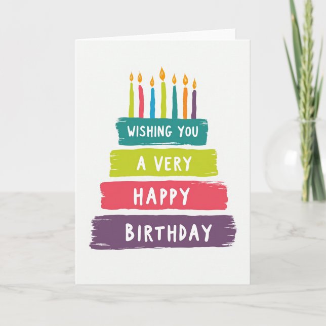 Tarjeta de cumpleaños pintada caprichosa (Anverso)