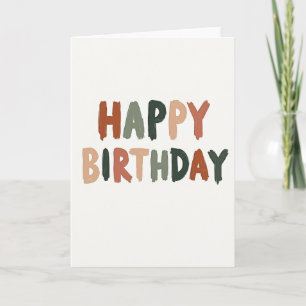 Tarjeta de cumpleaños pintada con tonos terrosos