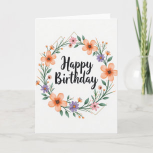 Tarjeta de cumpleaños pintada dulce