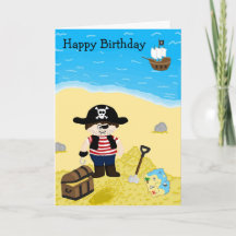 Tarjeta de cumpleaños pirata
