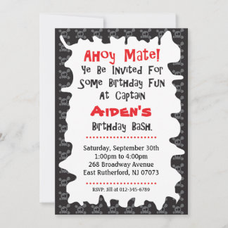 Tarjeta de cumpleaños Pirate Skull