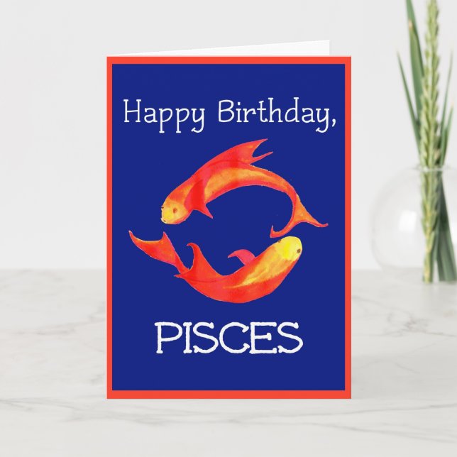 Tarjeta de cumpleaños 'Pisces' (Anverso)