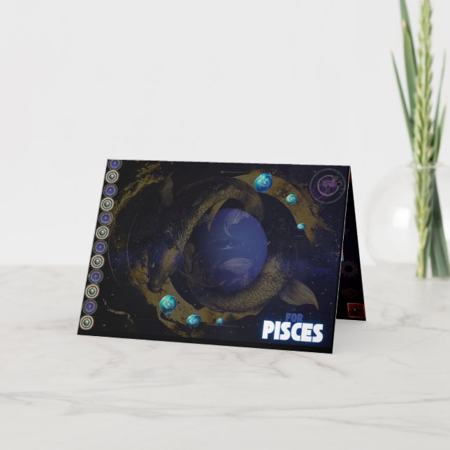 Tarjeta de cumpleaños Pisces (Anverso)