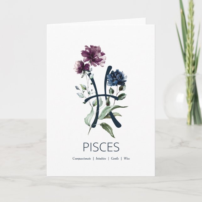 Tarjeta de cumpleaños Pisces Traits (Anverso)