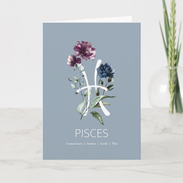 Tarjeta de cumpleaños Pisces Traits (Anverso)
