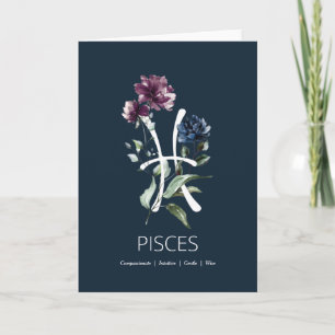 Tarjeta de cumpleaños Pisces Traits