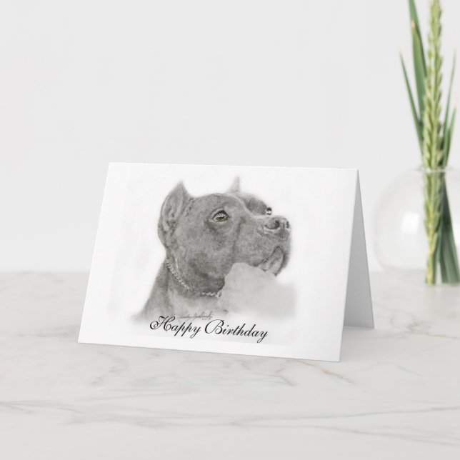 Tarjeta de cumpleaños Pit Bull Happy (Anverso)