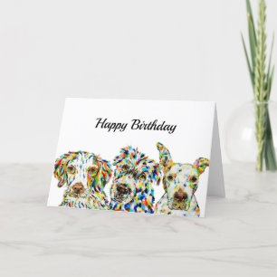 Tarjeta de cumpleaños Pitbull de la raza mixta esp