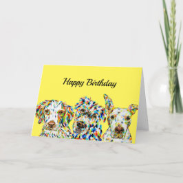 Tarjeta de cumpleaños Pitbull de la raza mixta esp