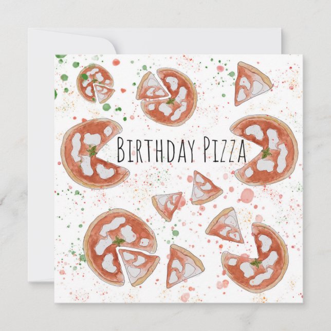Tarjeta de cumpleaños Pizza (Anverso)