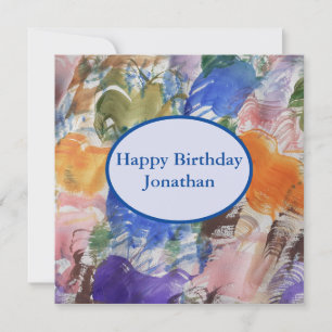 Tarjeta de cumpleaños plana con resumen de color