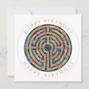 Tarjeta de cumpleaños plana cuadrada LABYRINTH IV