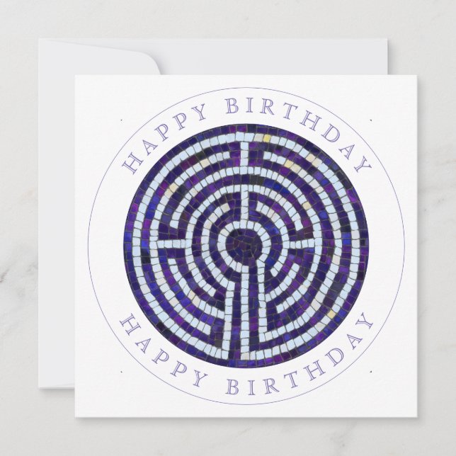 Tarjeta de cumpleaños plana cuadrada LABYRINTH VII (Anverso)