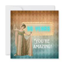 Tarjeta de cumpleaños plana de 90 años de cantante