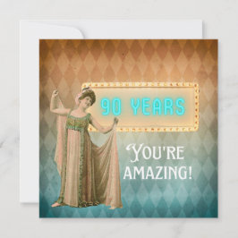 Tarjeta de cumpleaños plana de 90 años de cantante