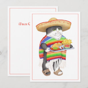 TARJETA DE CUMPLEAÑOS PLANA DE GATO WENDELITO EN E