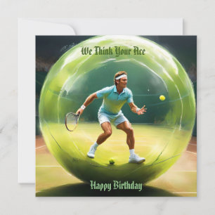 Tarjeta de cumpleaños plana de jugador de pelota d