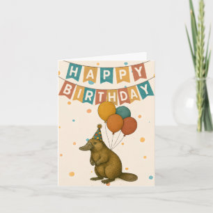 Tarjeta de cumpleaños Platypus - Animal australian