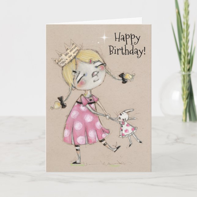 Tarjeta de cumpleaños plegable con baile espontáne (Anverso)
