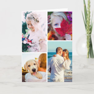 Tarjeta de cumpleaños plegada 4 fotos