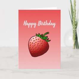 Tarjeta de cumpleaños plegada de fresa roja