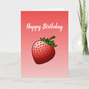 Tarjeta de cumpleaños plegada de fresa roja