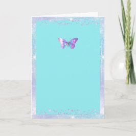 Tarjeta de cumpleaños plegada de mariposa de moda