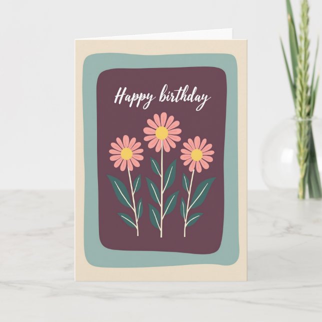 Tarjeta de cumpleaños Plum Bloom (Anverso)
