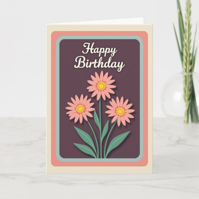Tarjeta de cumpleaños Plum Happy (Anverso)