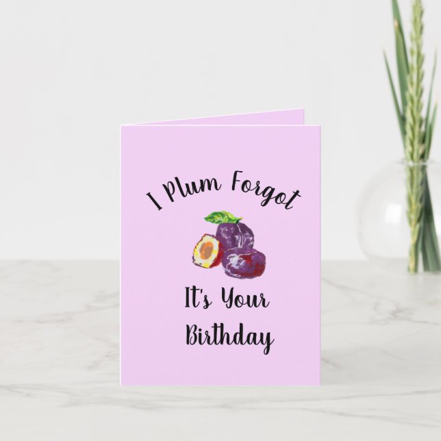 Tarjeta de cumpleaños: Plum Olvidó (Anverso)