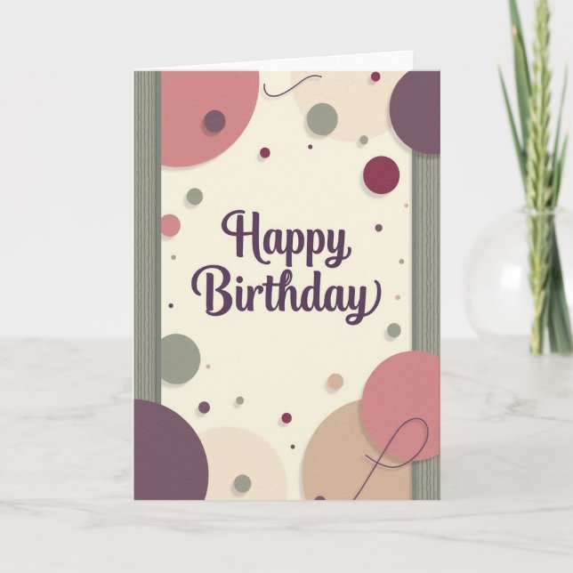 Tarjeta de cumpleaños Plum Script (Anverso)