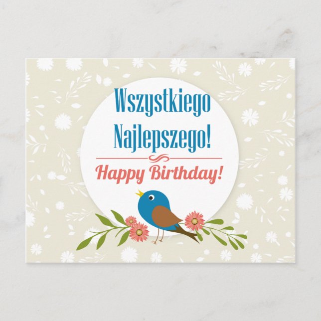 Tarjeta de cumpleaños polaca (Anverso)