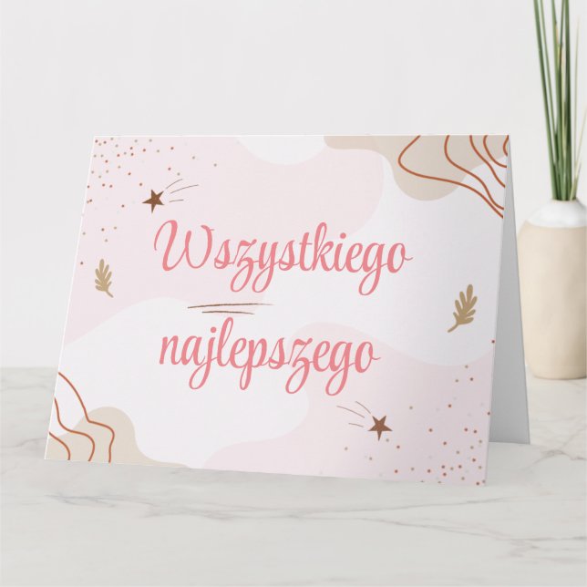 Tarjeta de cumpleaños polaca Wszystkiego Najlepsze (Anverso)
